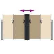 Прибираща се странична тента, бежова, 120x600 см