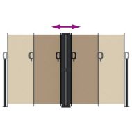 Прибираща се странична тента, таупе, 140x1000 см