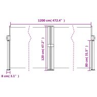 Прибираща се странична тента, теракота, 120x1200 см