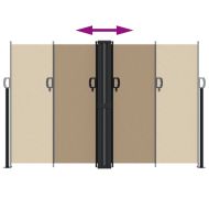 Прибираща се странична тента, таупе, 160x1200 см