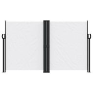 Прибираща се странична тента, бяла, 140x1200 см