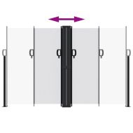 Прибираща се странична тента, бяла, 160x1200 см