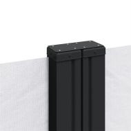 Прибираща се странична тента, бяла, 160x1200 см