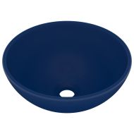 Мивка за баня лукс кръгла тъмносин мат 32,5x14 см керамика
