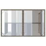 Градинска маса със стъклен плот сива 110x68x70 см полиратан