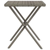 Шезлонги, 2 бр, с масичка, сиви, полиратан