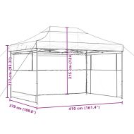 Сгъваема парти шатра pop-up с 3 странични стени теракота