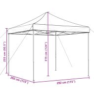 Сгъваема парти шатра, pop-up, бордо, 292x292x315 см