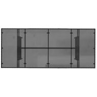 Градинска маса със стъклен плот черен 190x80x75 см полиратан