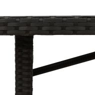 Градинска маса със стъклен плот черен 190x80x75 см полиратан