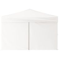 Сгъваема парти палатка със странични стени, бяла, 3x3 м
