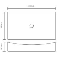 Керамична правоъгълна мивка, черна