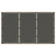 Градинска маса със стъклен плот сива 150x90x75 см полиратан