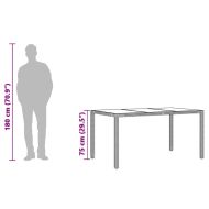 Градинска маса със стъклен плот сива 150x90x75 см полиратан