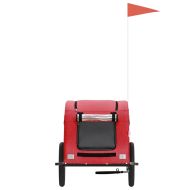 Ремарке за колело за любимци червен Оксфорд плат и желязо