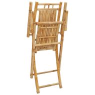 Сгъваеми градински столове, 2 бр, 53x66x99 см, бамбук