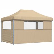 Сгъваема парти шатра pop-up с 3 странични стени бежова