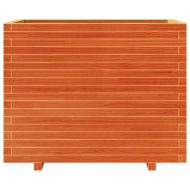 Градински сандък, восъчнокафяв, 90x60x72 см, борово дърво масив