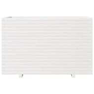 Градински сандък, бял, 110x60x72 см, бор масив