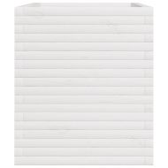 Градински сандък, бял, 110x60x72 см, бор масив