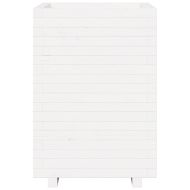 Градински сандък, бял, 50x50x72,5 см, масивна борова дървесина