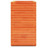 Градинска кашпа, восъчнокафява, 70x40x72 см, борово дърво масив