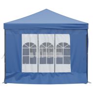 Сгъваема парти палатка със странични стени, синя, 3x6 м