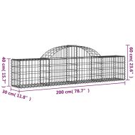 Габионни кошници арка 18 бр 200x30x40/60 см поцинковано желязо