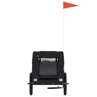 Ремарке за колело за любимци черно Оксфорд плат и желязо