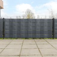 Балконски паравани, 10 бр, антрацит, 255x19 см, полиратан