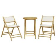 Сгъваем бистро комплект, 3части, кремавобели възглавници бамбук