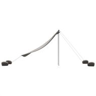 Плажен навес с пясъчни котви, сив, 214x236 см