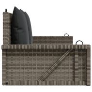 Пейка-люлка с възглавници, сива, 119x56x48 см, полиратан
