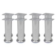 Крака за диван, 8 бр, кръгли, хром, 180 мм