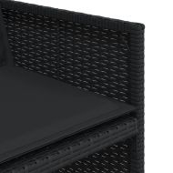 Градински комплект с възглавници 11 части полиратан черен