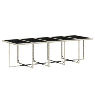 Градински комплект с възглавници 11 части, светлосив полиратан