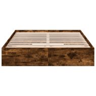 Рамка за легло с чекмедже опушен дъб 160x200 см инженерно дърво