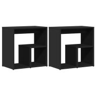 Странични маси, 2 бр, черни, 50x30x50 см, инженерно дърво