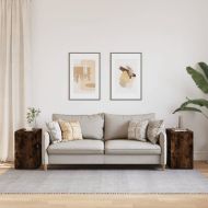 Странични маси, 2 бр, опушен дъб, 50x30x50 см, инеженерно дърво