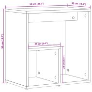 Странични маси, 2 бр, опушен дъб, 50x30x50 см, инеженерно дърво