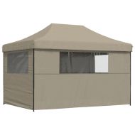 Сгъваема парти шатра pop-up с 4 странични стени таупе