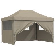 Сгъваема парти шатра pop-up с 4 странични стени таупе