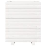 Градински сандък, бял, 40x40x49,5 см, масивна борова дървесина