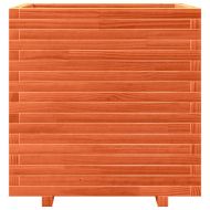 Градинска кашпа, восъчнокафява, 70x70x72 см, борово дърво масив