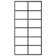 Плъзгаща врата, ESG стъкло и алуминий, 102x205 см, черна