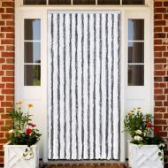 Завеса против насекоми, сиво и бяло, 100x220 см, шенил