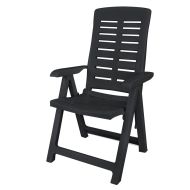 Градински трапезен комплект, 9 части, пластмаса, антрацит