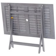 Градински трапезен комплект, 5 части, акация масив, сив