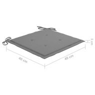 Сгъваем трапезен комплект с възглавници, 3 части, тик масив