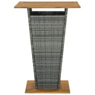 Градински бар комплект с възглавници, 9 части, полиратан, сив